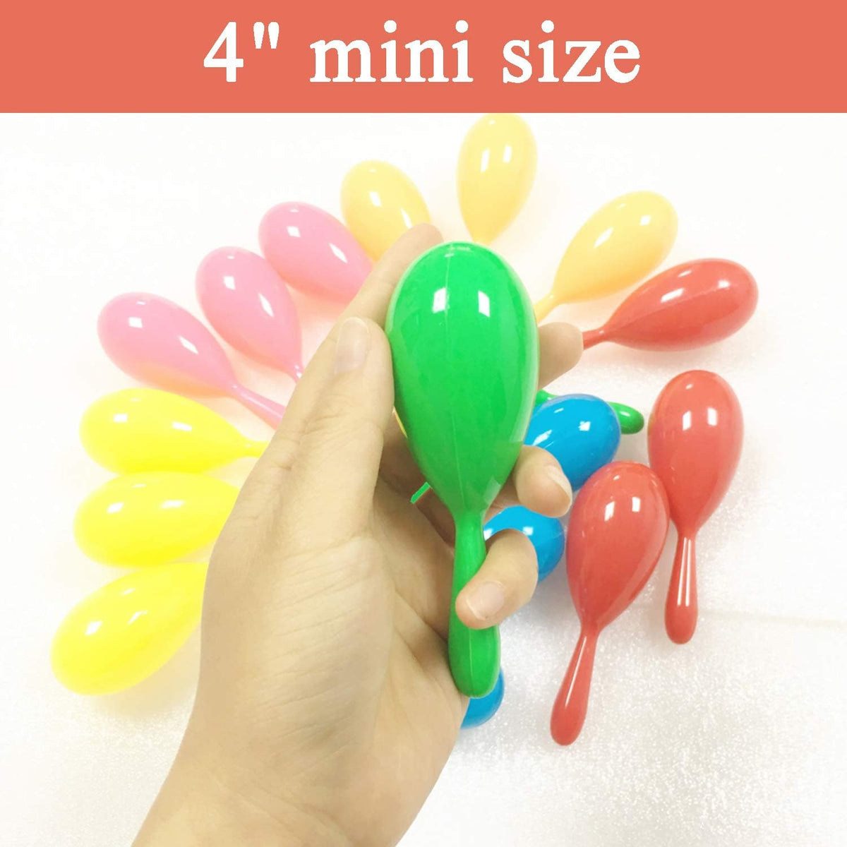 24pcs Mini Plastic Maracas Party Favors Neon Shakers Noisemaker H52995