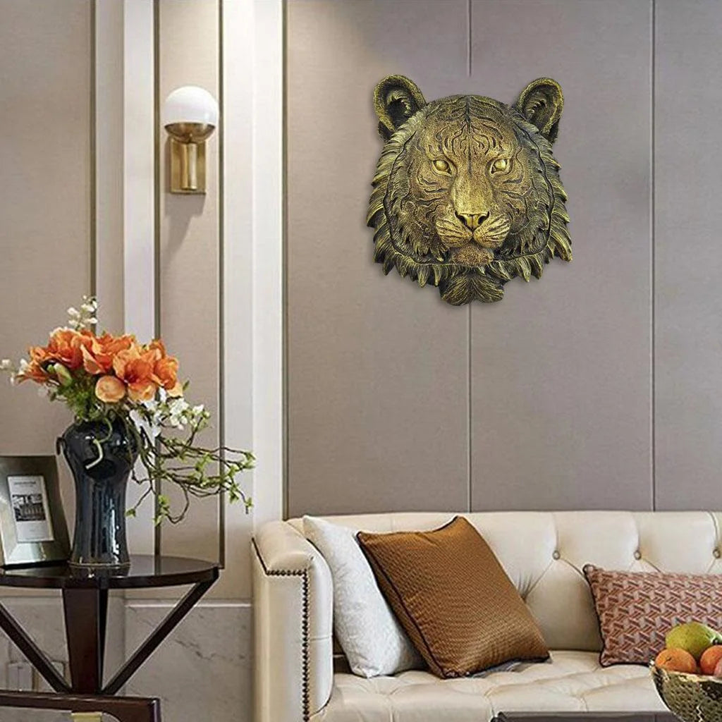 Tigers Mounted Bust Wall Sculpture D748120