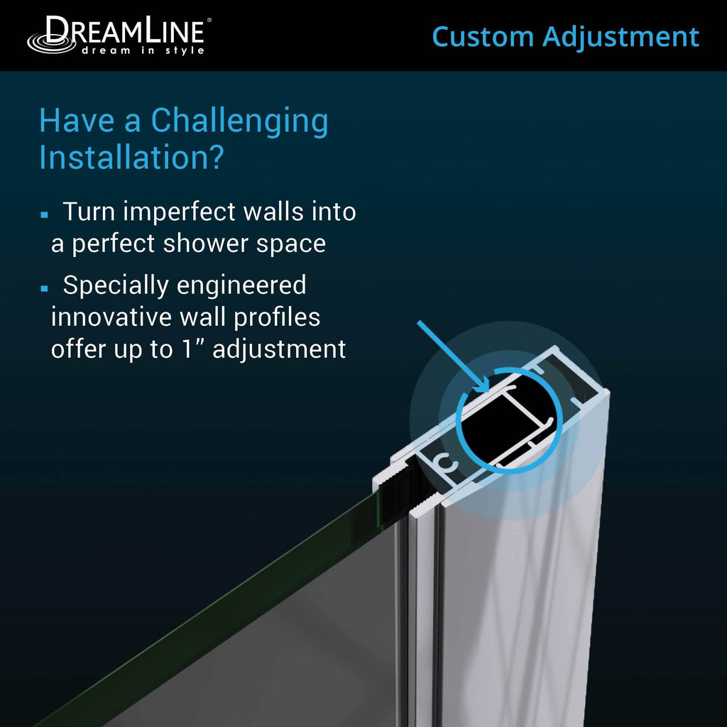 Hinged Frameless Shower Door Chrome D5549