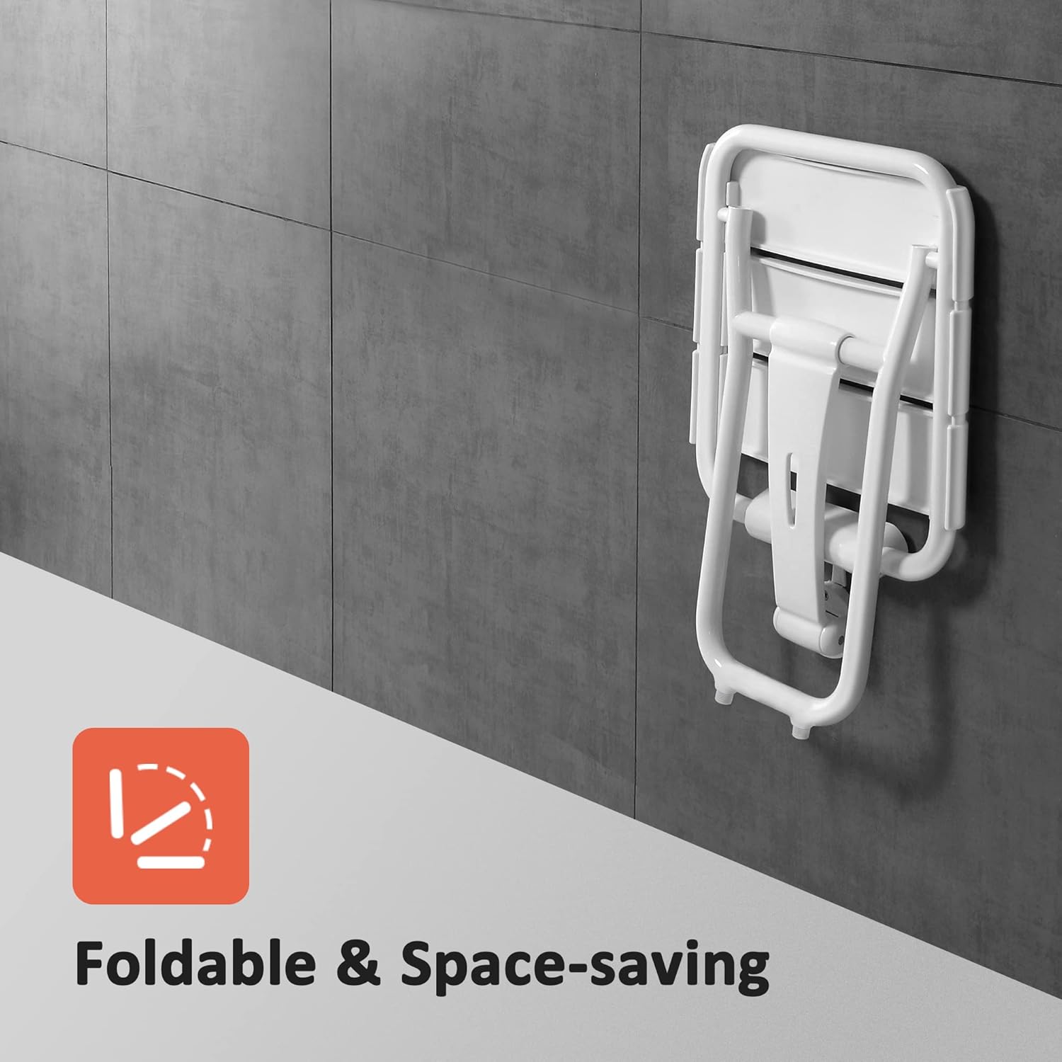 Foldable Shower Seat Bench Wall Mounted White E4882