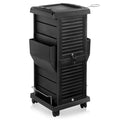 Black Locking Rolling Trolley Cart with Pockets C8498