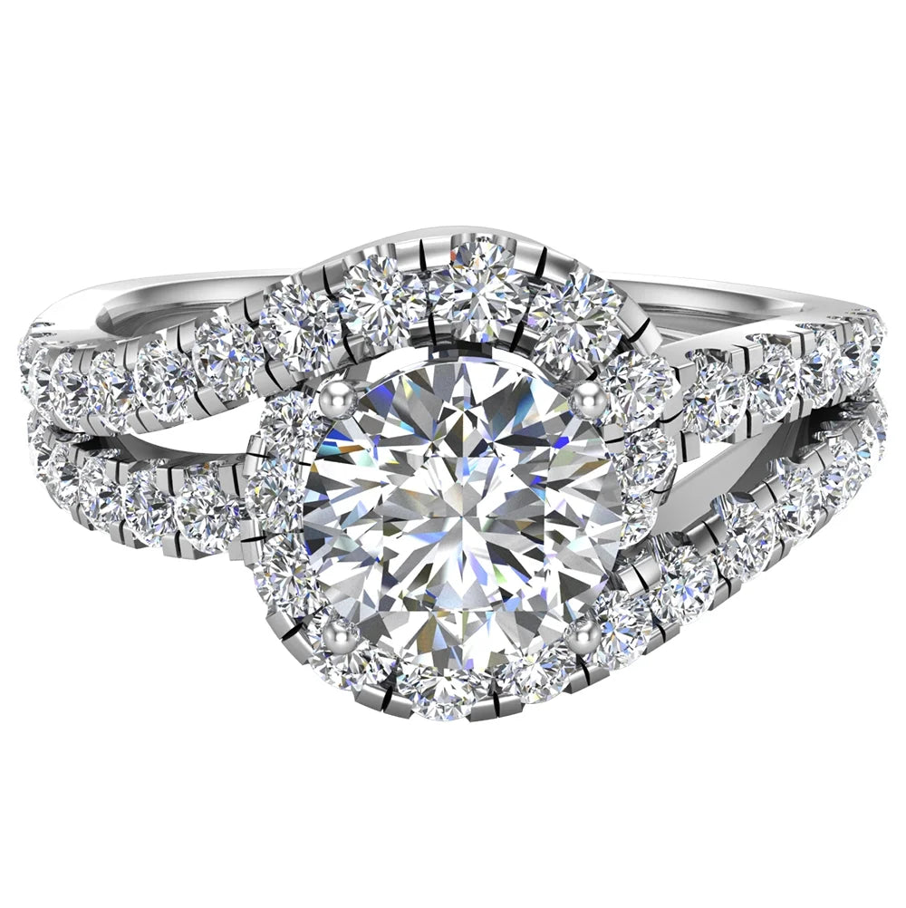 14K White Gold Diamond Ring 1.25 CT H18090