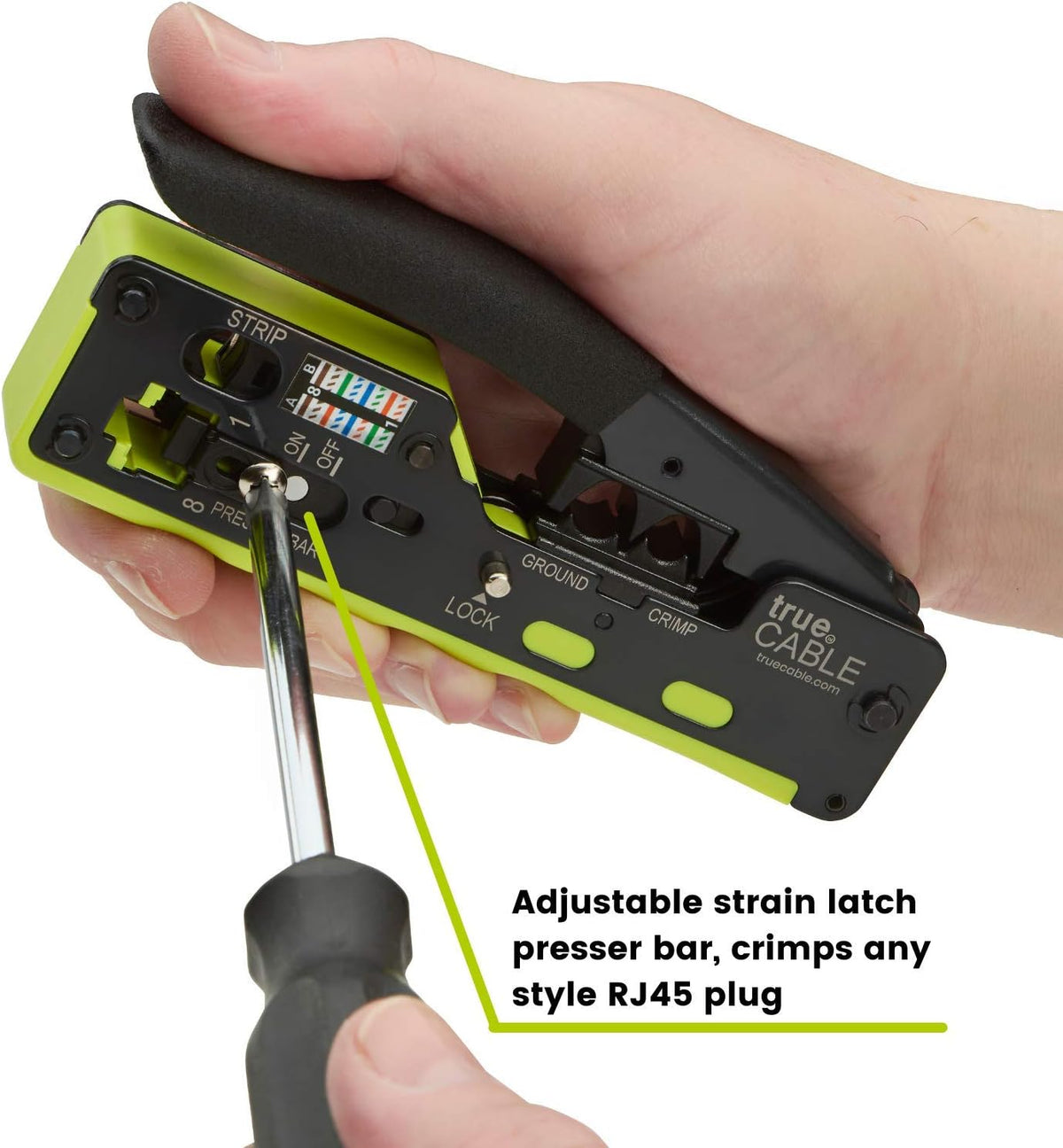 Crimp and Termination Tool for Cat5e, Cat6, Cat6A Ethernet RJ45 Connectors A8522