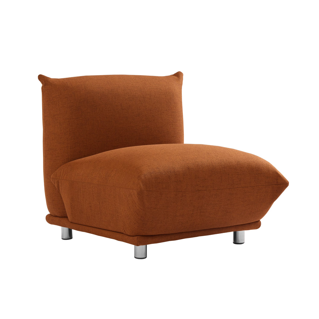 Armless Accent Chair, Oversized Upholstered Fabric Single Sofa V411