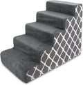 Gray Lattice Print 5-Step Pet Steps and Stairs with Foam, Pack of 2 F22328