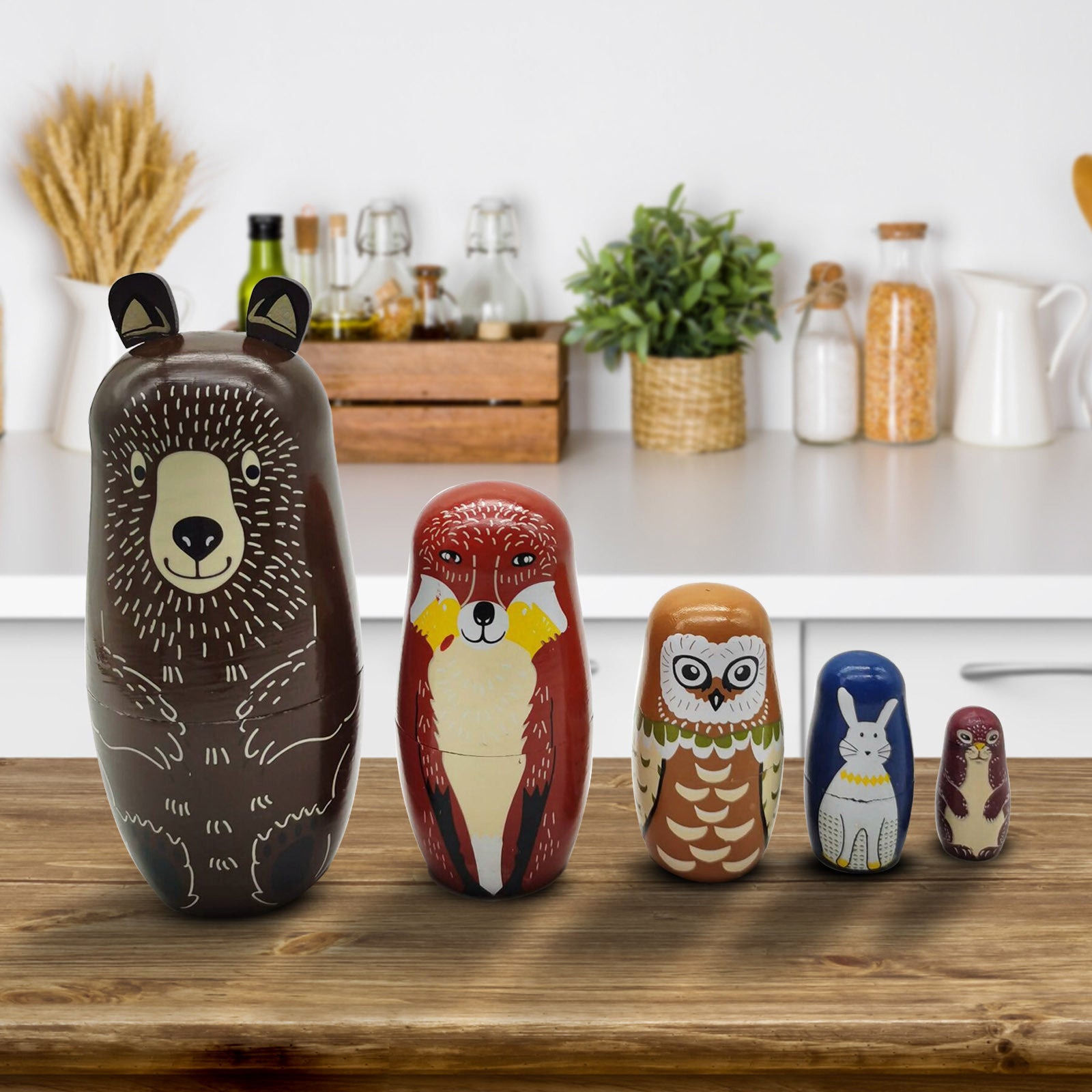 Pack Of 5 Wooden Matryoshka Toy I5164