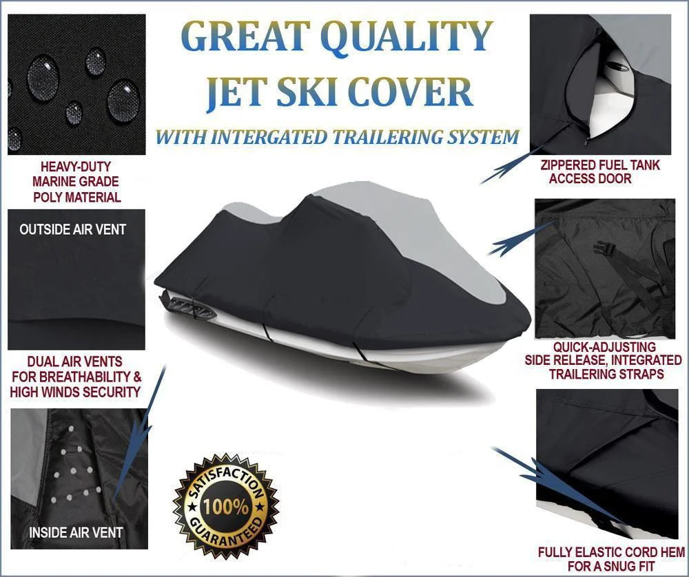 Black/Grey PWC Jet Ski Watercraft Cover S26881