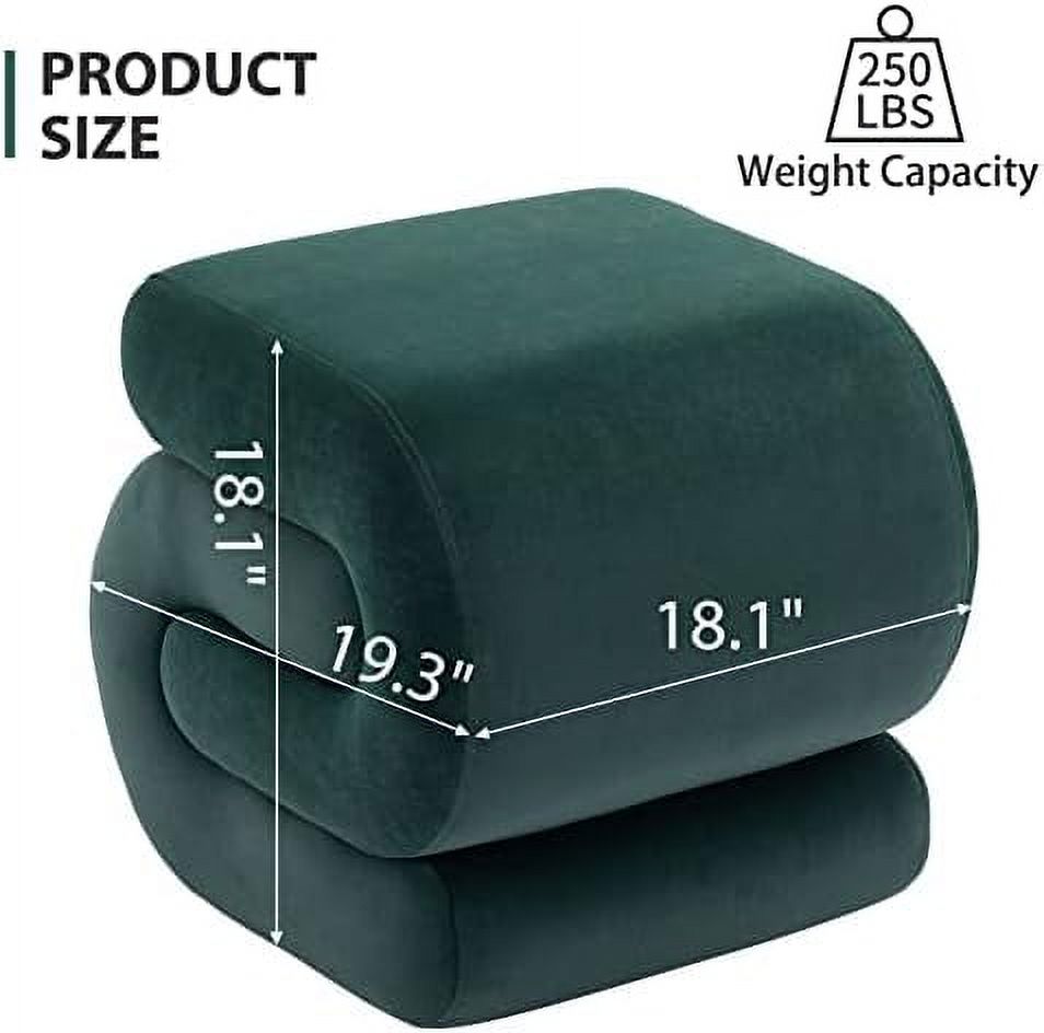 Dark Green Velvet Vanity Stool Z417