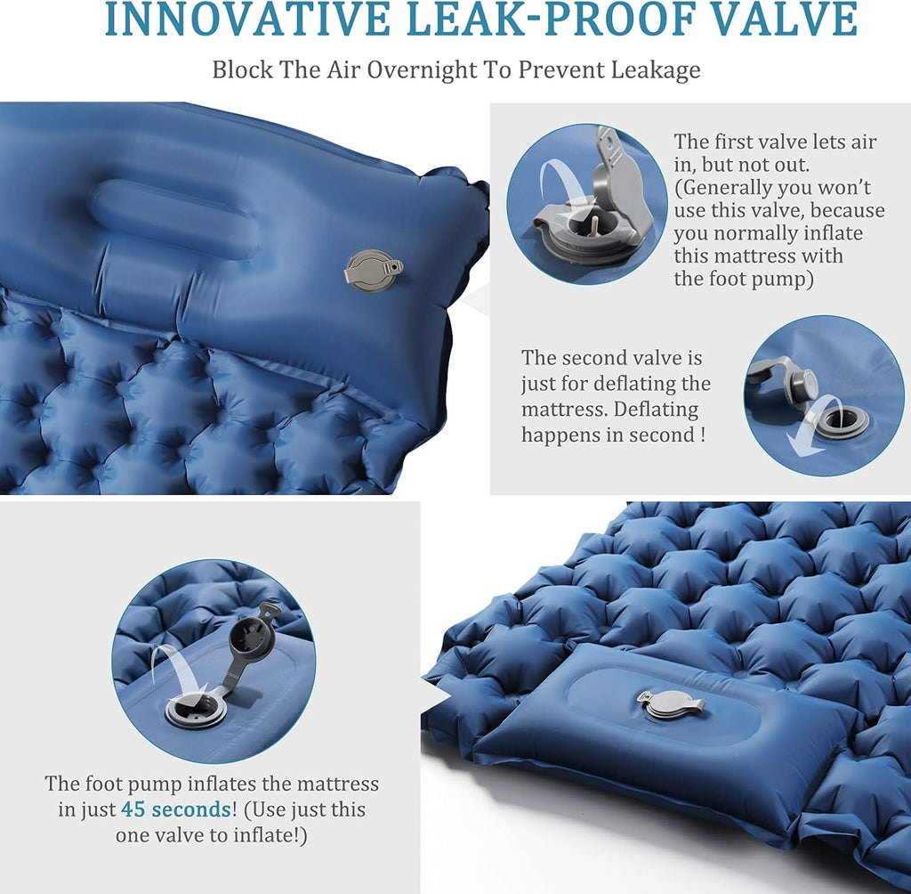 Inflatable Camping Pad for 2 Person Lightweight Waterproof Air Mattress U79254