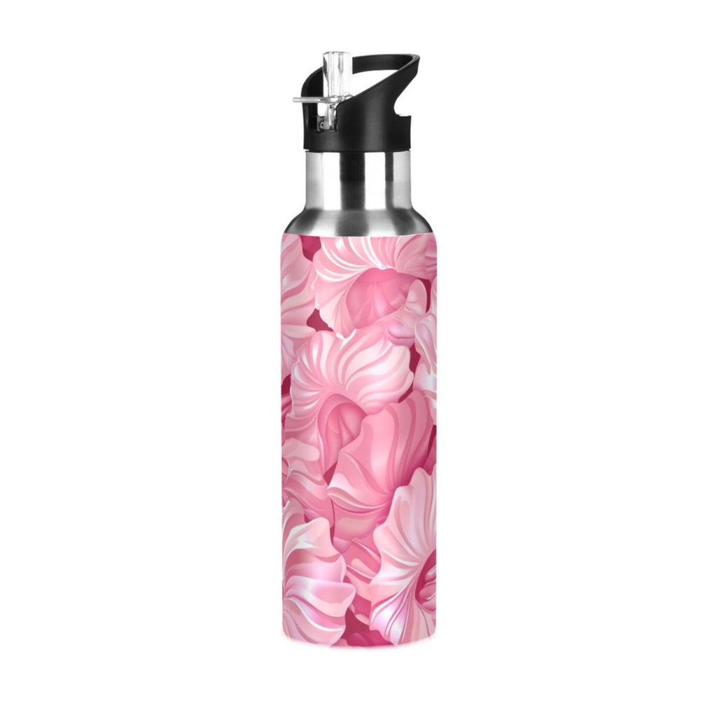 Pink Insulated Stainless Steel Water Bottle with Straw Lid 20 oz W4974