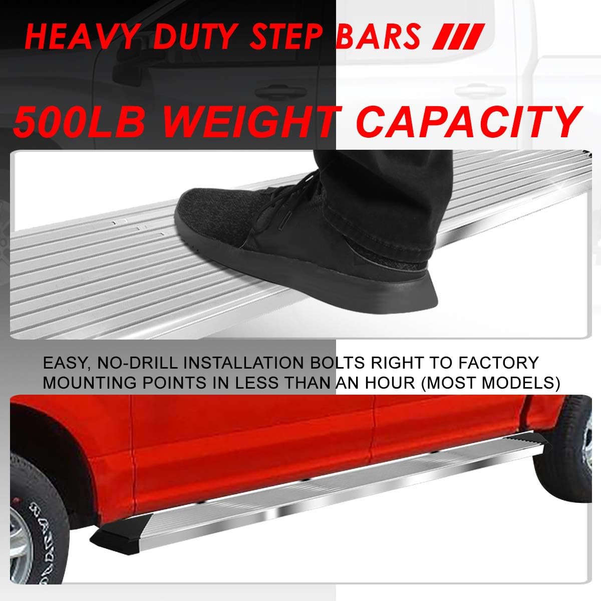 Polished Chrome Stainless Steel Side Step Nerf Bar Running Boards Z138