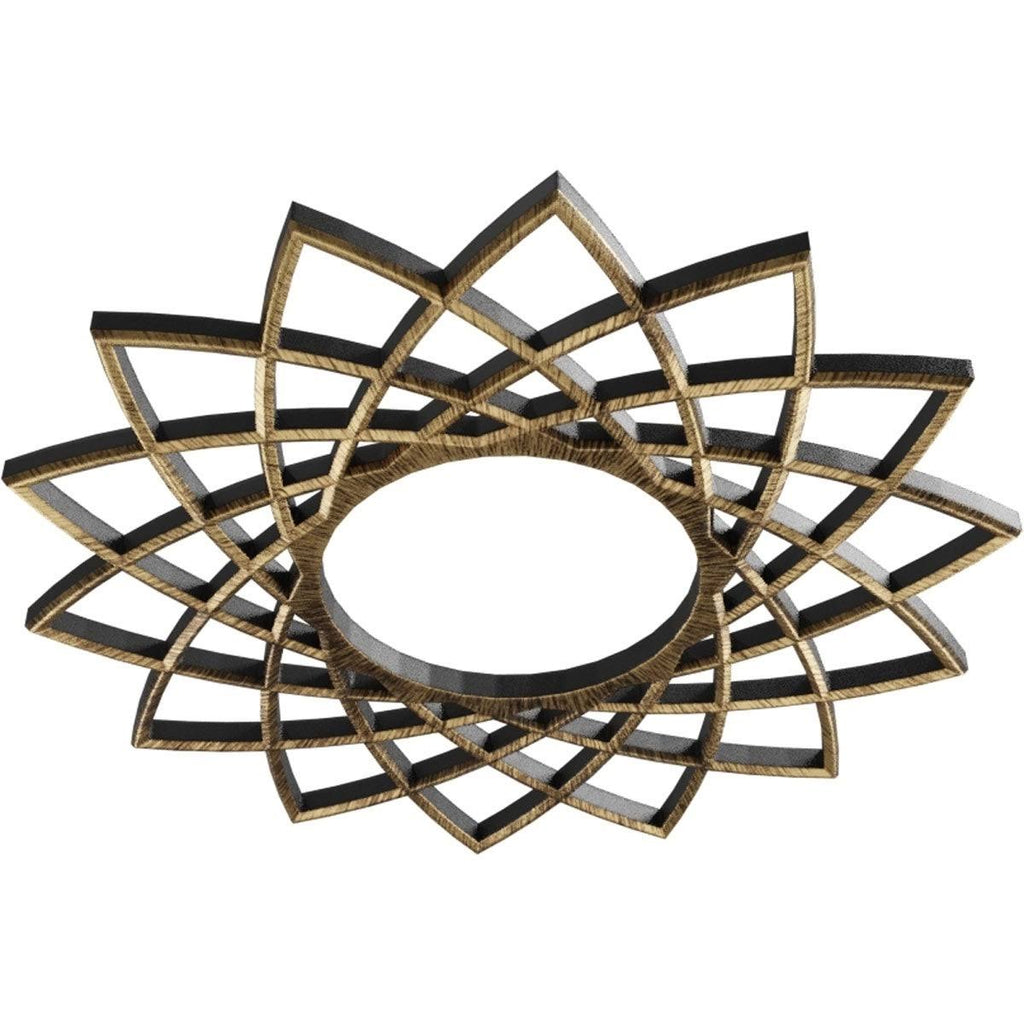 36x22OD x 13 7/8x22ID x 1x22P PVC Pierced Ceiling Medallion, Antiqued Bra W626
