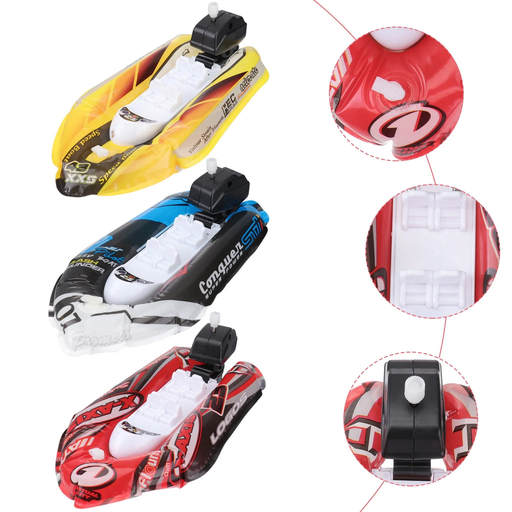 Mini Inflatable Paddle Boat Bathing Toy (Blue + Red + Yellow) P707