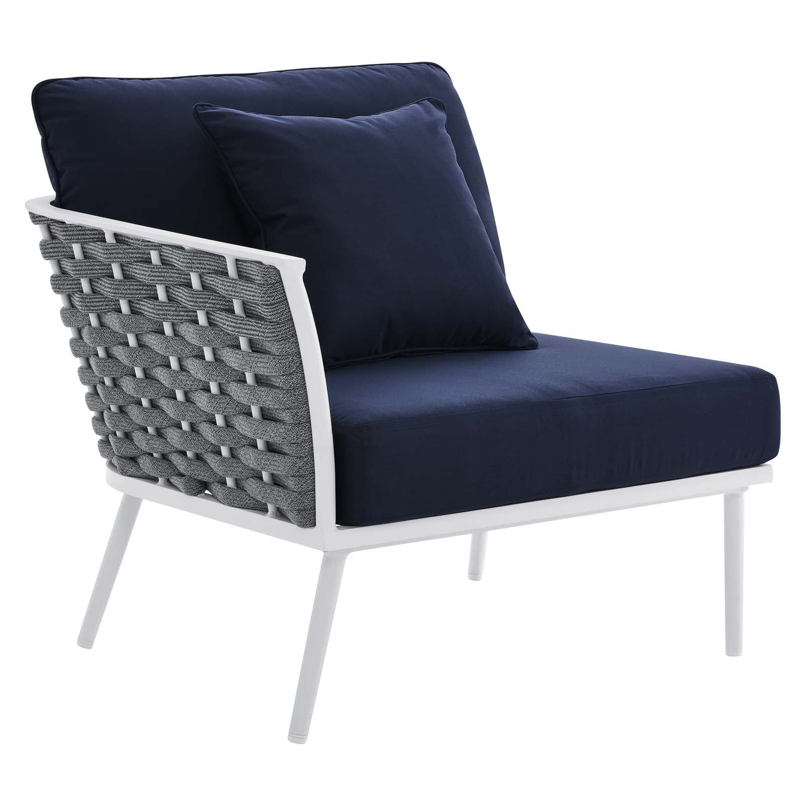 White Navy 9 Piece Aluminum Outdoor Sectional Sofa Set Y380