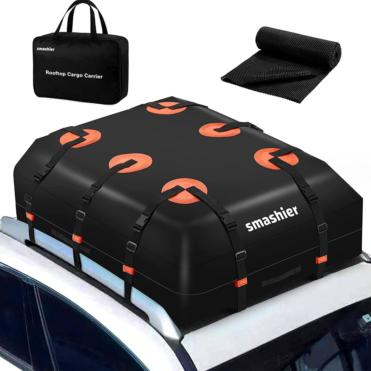 21 Cubic Feet Waterproof Nylon Roof Bag with Anti-Slip Mat W926