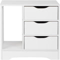White 3 Drawer Wooden Nightstand X664658