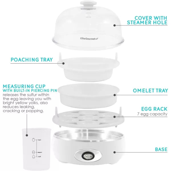 Charcoal Grey 7 Egg Capacity Electric Egg Cooker M2005