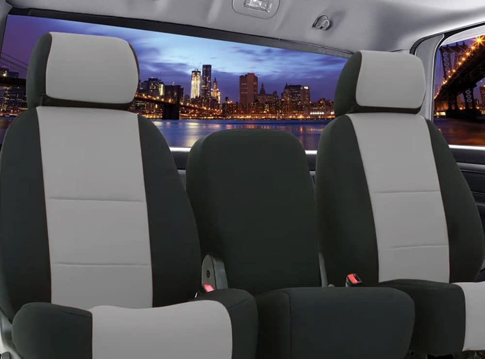 Gray & Black Neoprene Front Seat Covers for Pickup Truck P94586