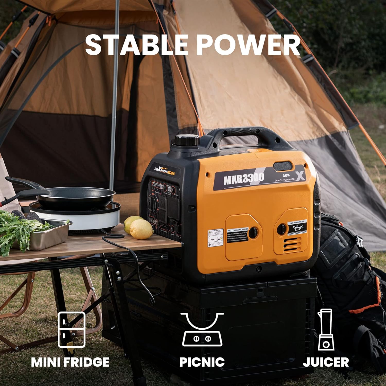 Portable Inverter Generator 3000W/3300W Gas Powered Quiet EPA Compliant E107906