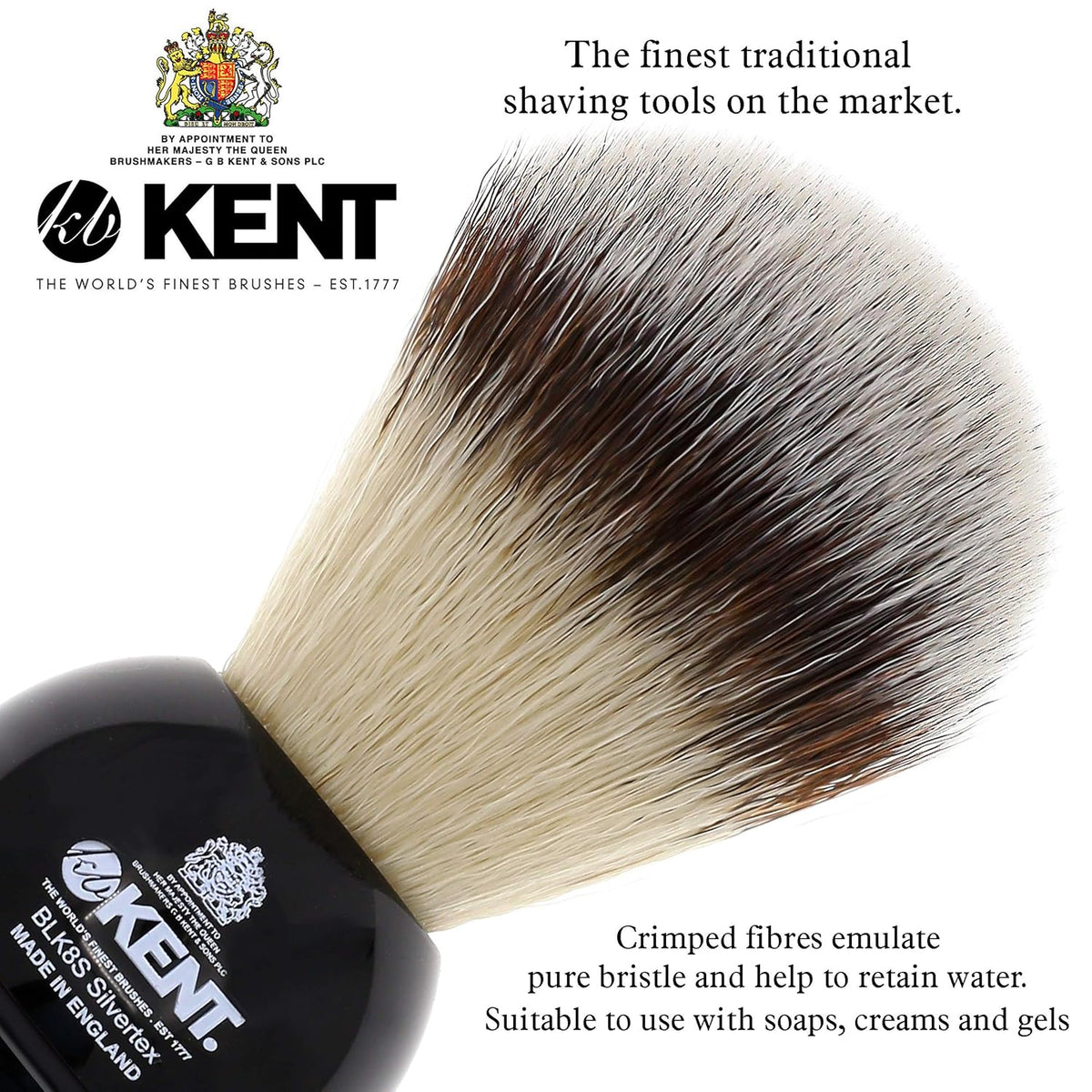 Shaving Brush with Synthetic Bristles and Resin Handle, Pack of 2 W42504