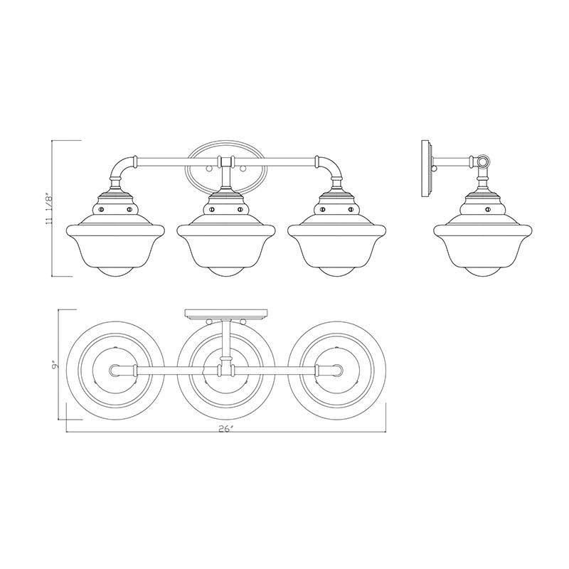 Chrome 3 Light Bath Bar G51955