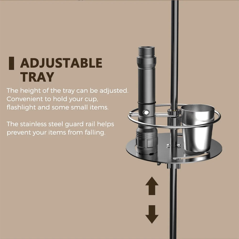 Collapsible Camping Lamp Pole Adjustable Heights Lightweight Aluminum Alloy Lantern Hanger K238