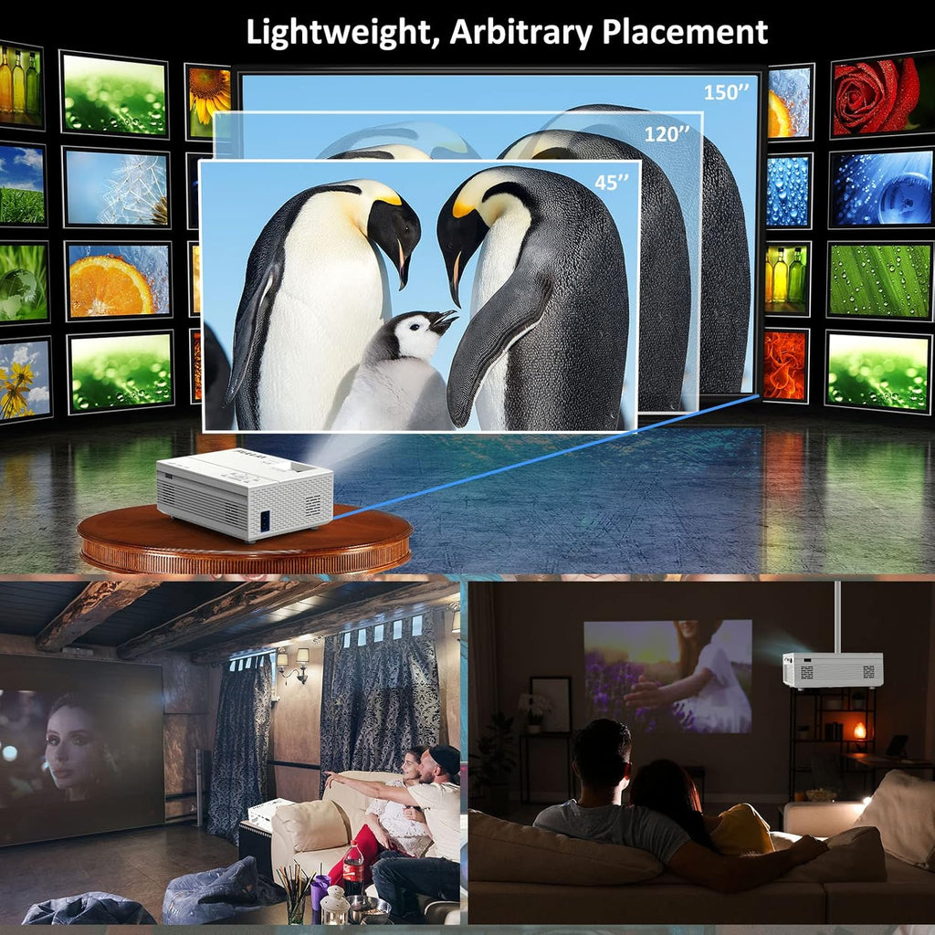 WiFi Bluetooth HD Mini Projector, 8500 Lumen 1080P Portable Video Projector M994