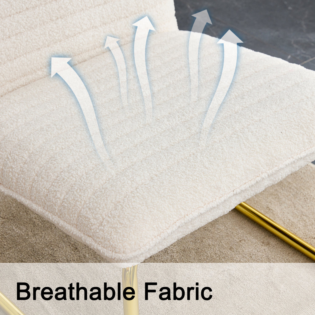 Beige Velvet Wingback Accent Chair with Golden Legs Z6144