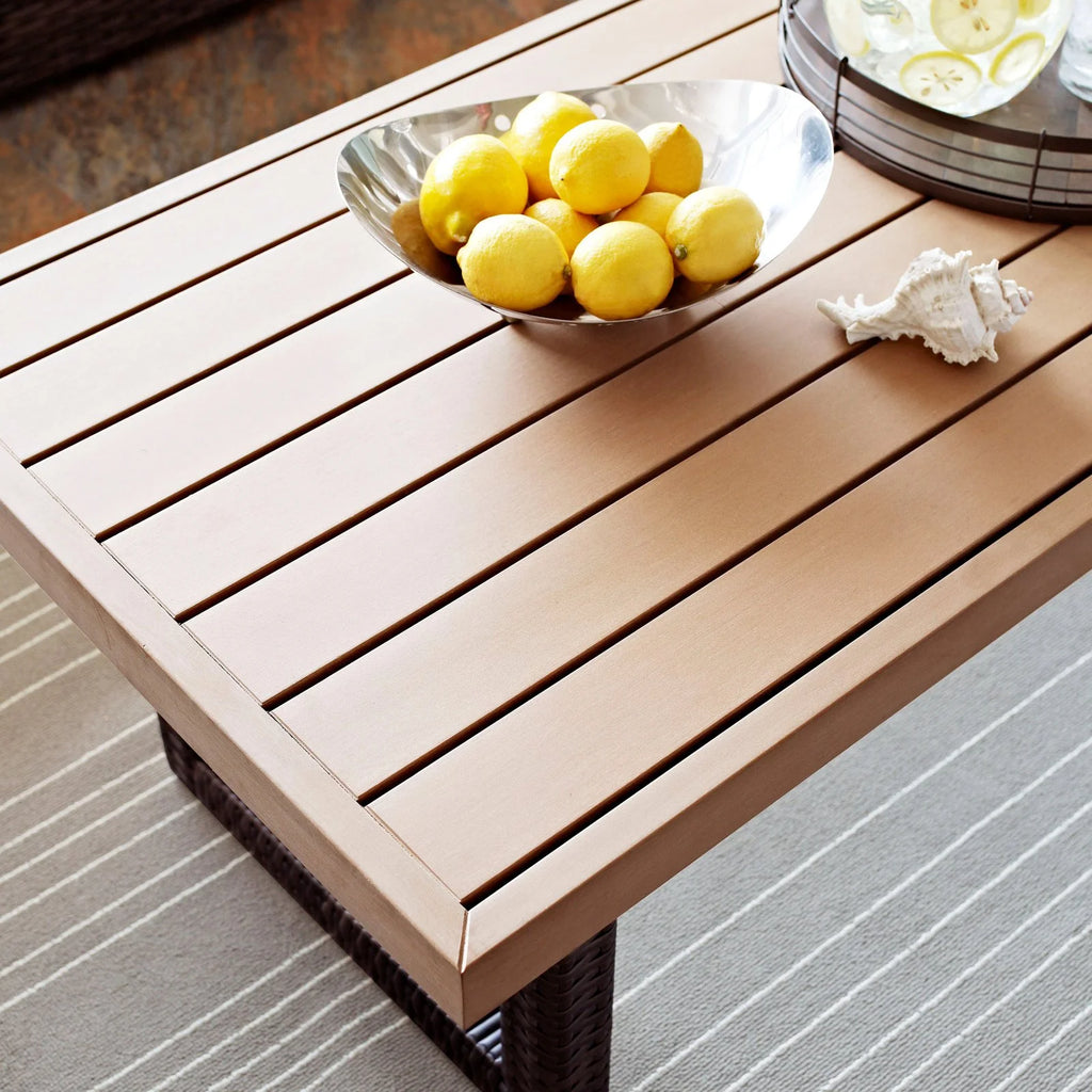 Brown Pedestal Patio Coffee Table V703