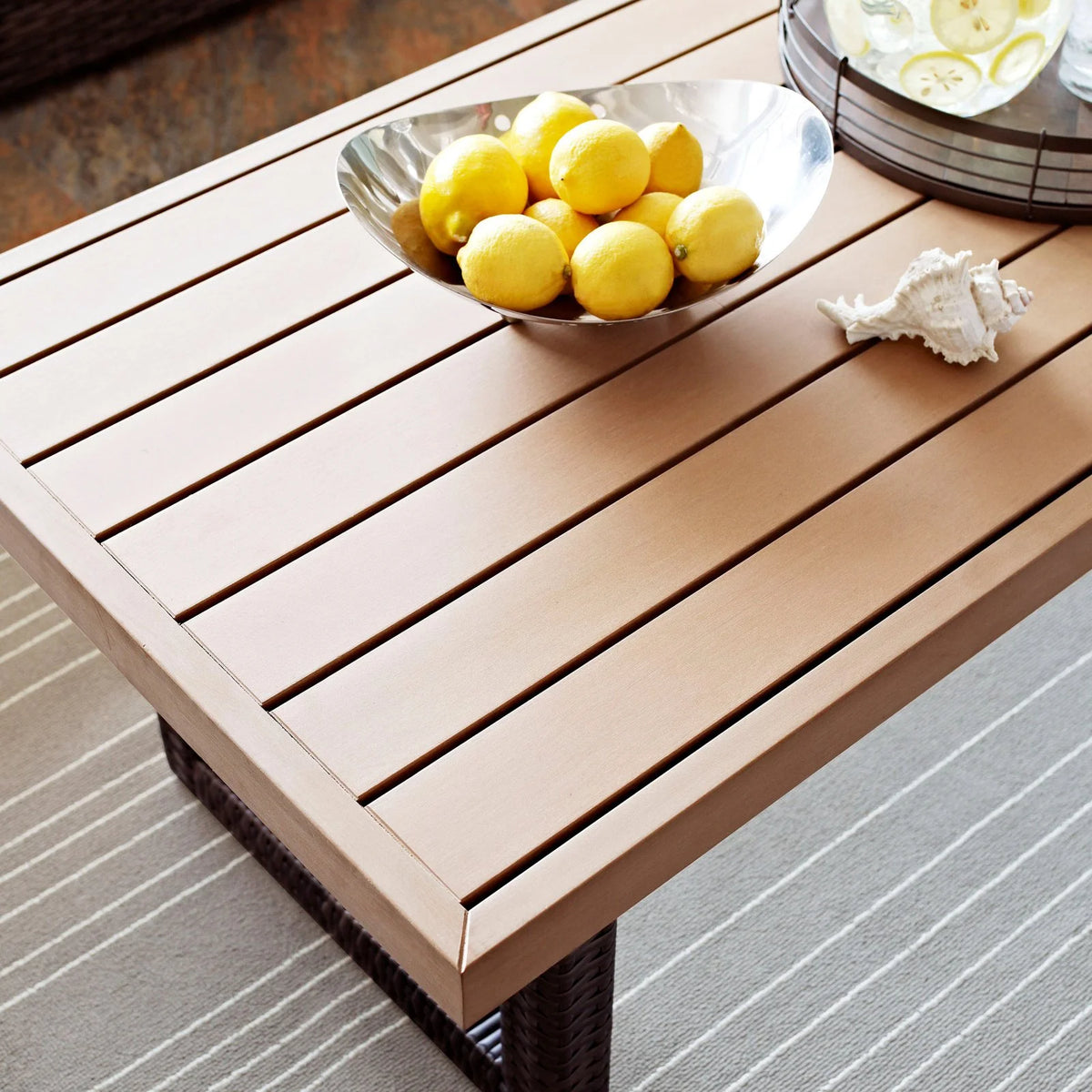 Brown Pedestal Patio Coffee Table V703