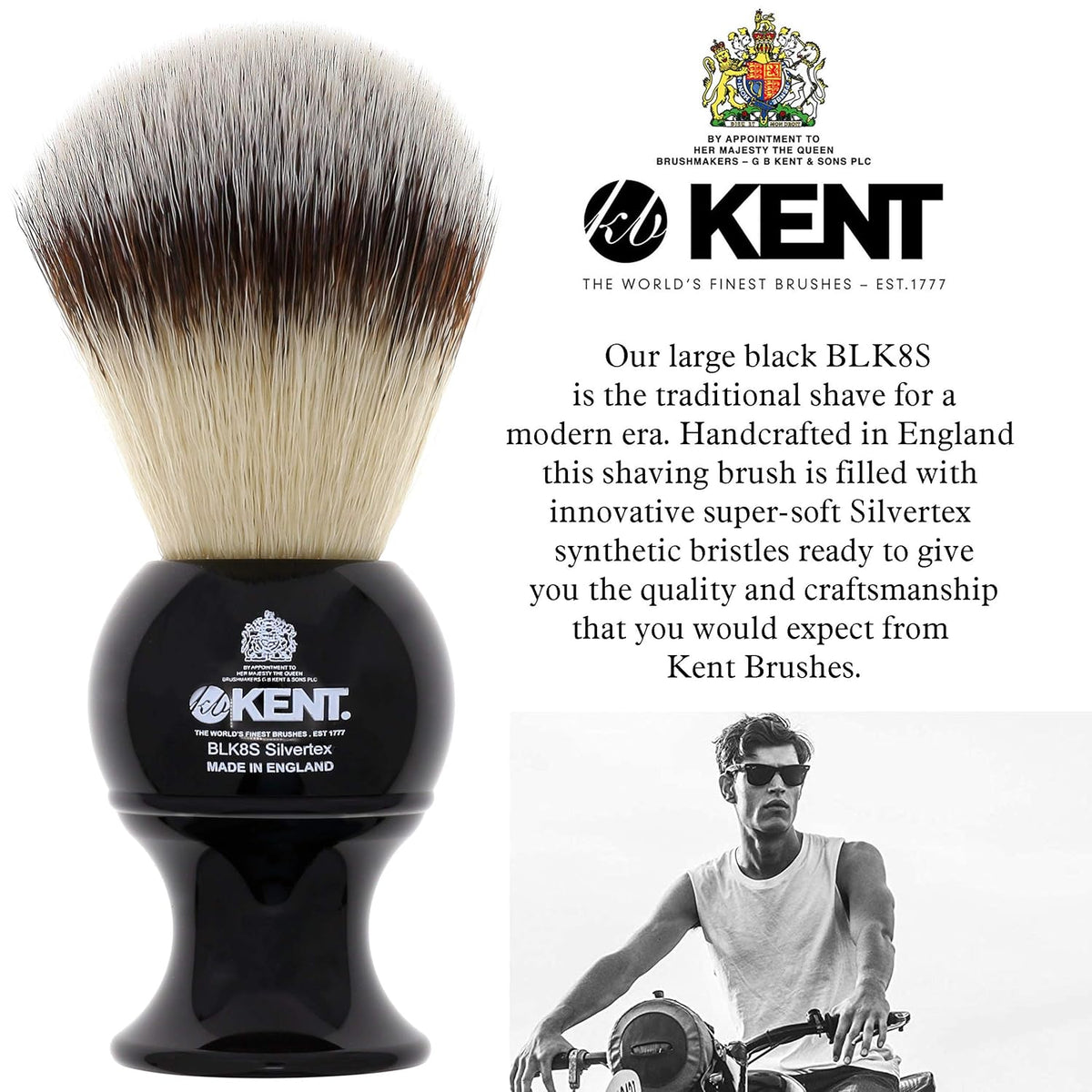Shaving Brush with Synthetic Bristles and Resin Handle, Pack of 2 W42504