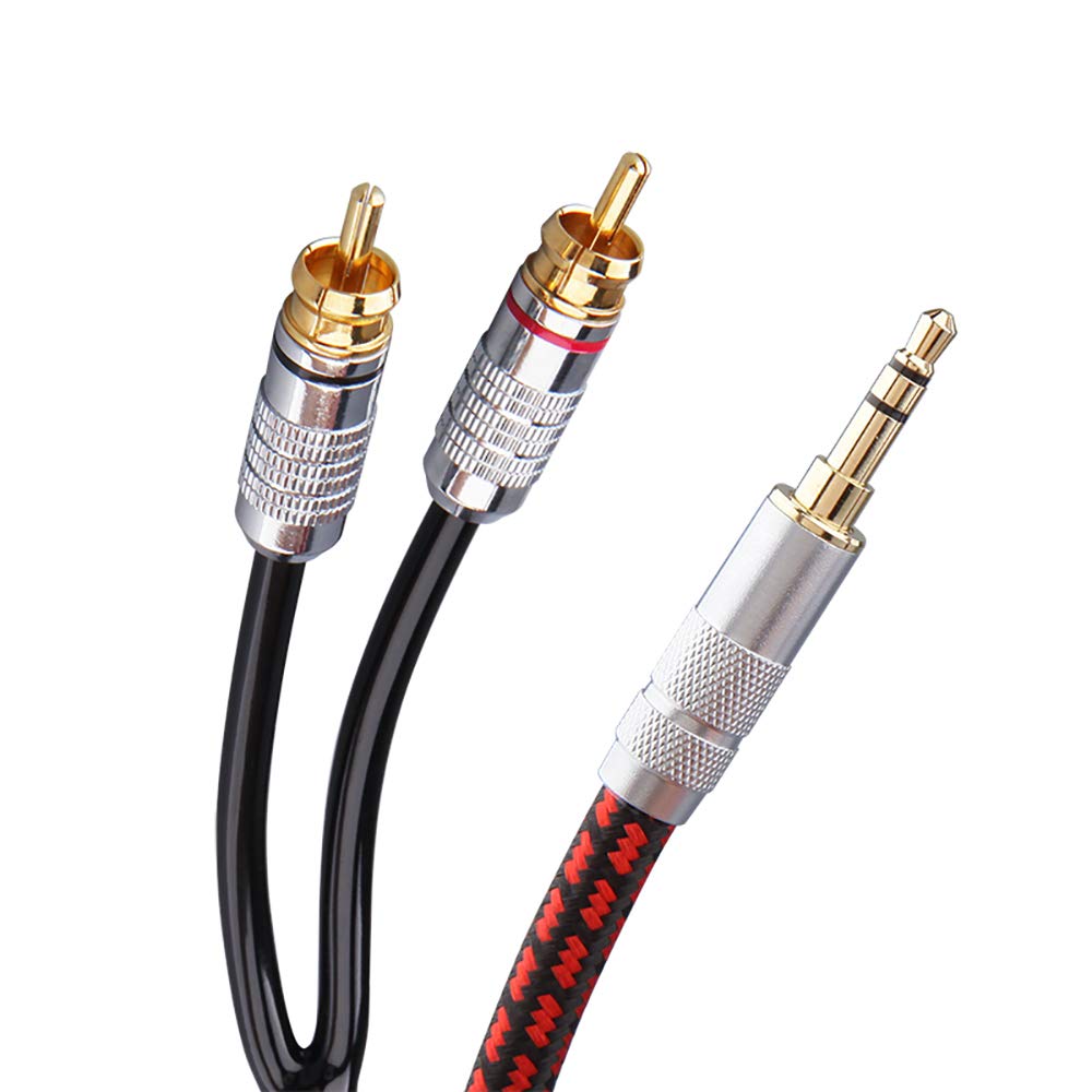Stereo 3.5mm Male to 2 RCA Male Audio Cable, 3 Feet, Pack of 2 J201997