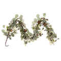 5' Artificial Winter Cedar Pinecone Eucalyptus Brown Jingle Bell Garland U9194