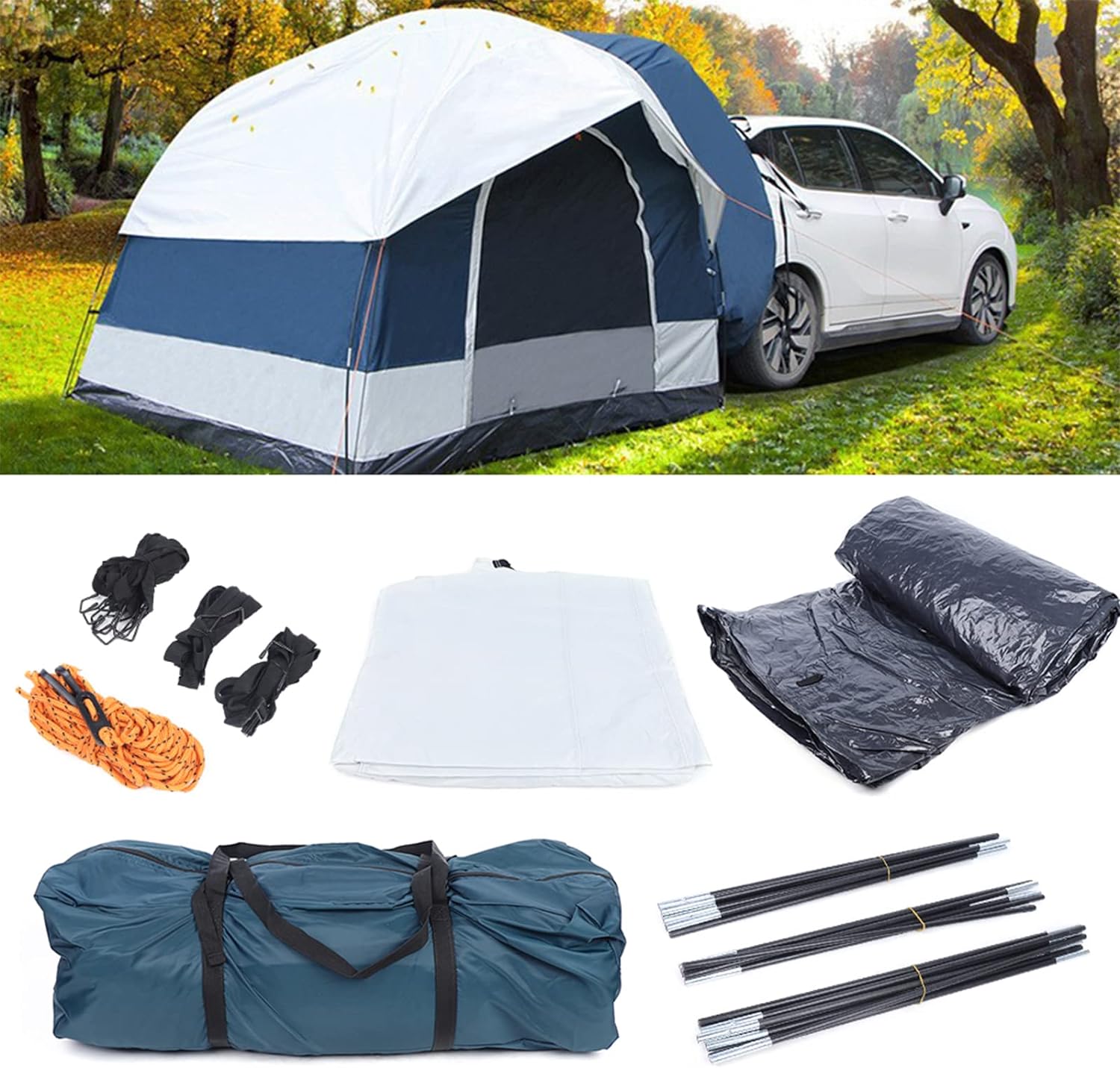 SUV Trunk Tent Rear Awning Sunshade Rainproof Canopy Pack of 2 Q801