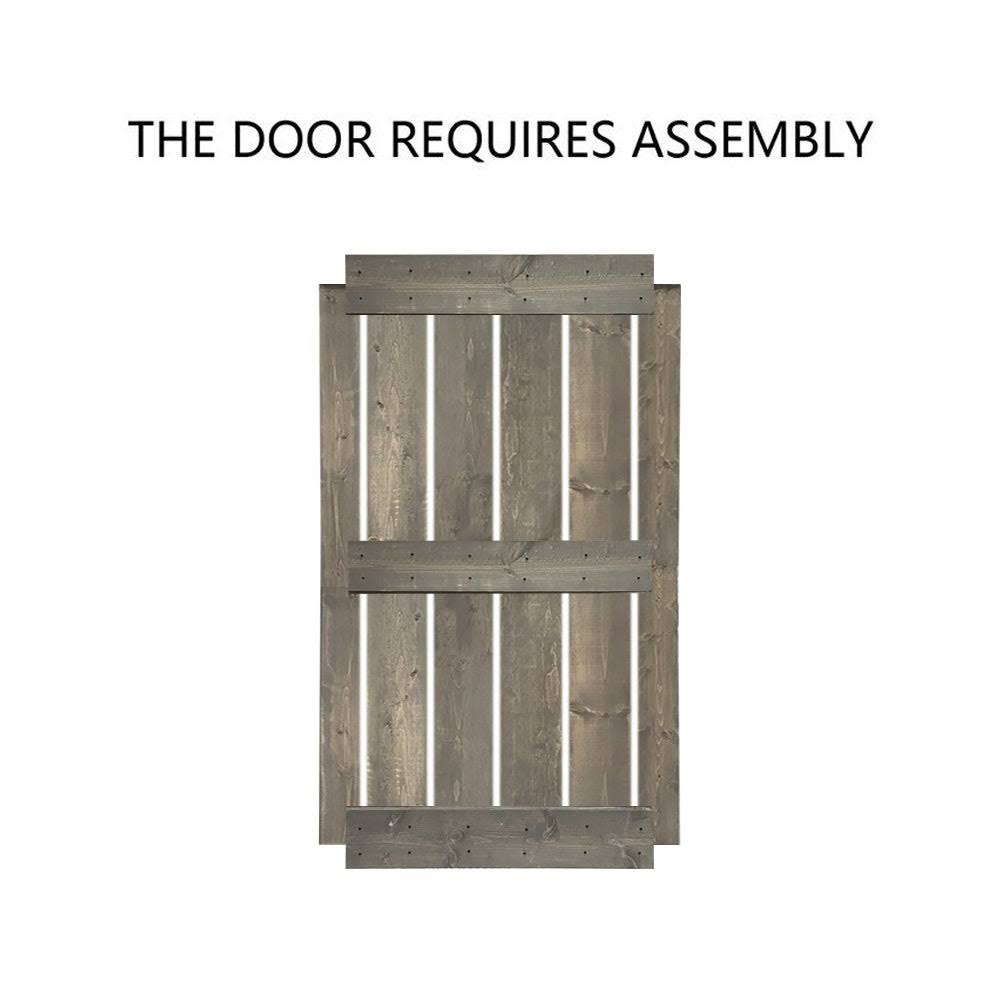 Solid Sage Green Stained Pine Wood Interior Sliding Barn Door Slab F571397