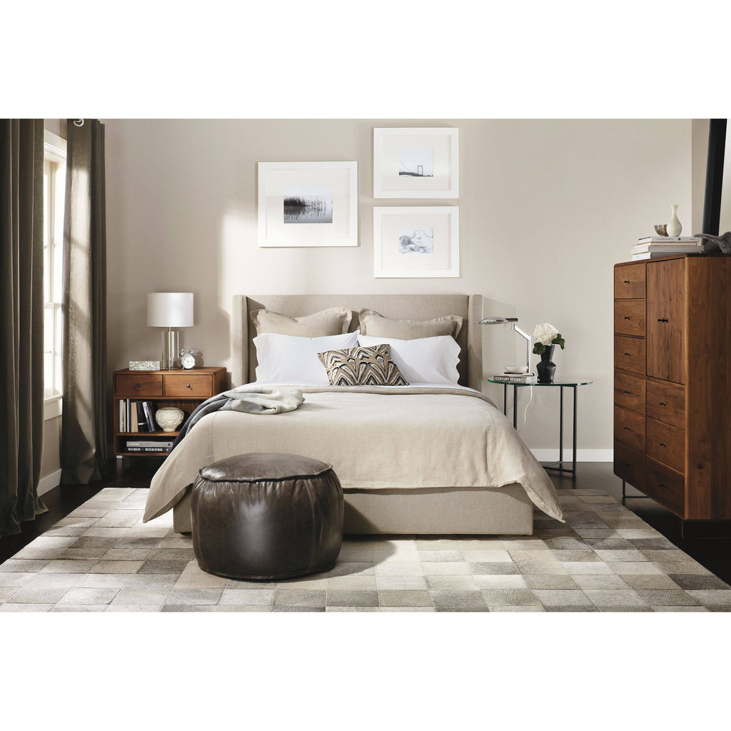 Round End Table with Smoke Tempered Glass Top S9040