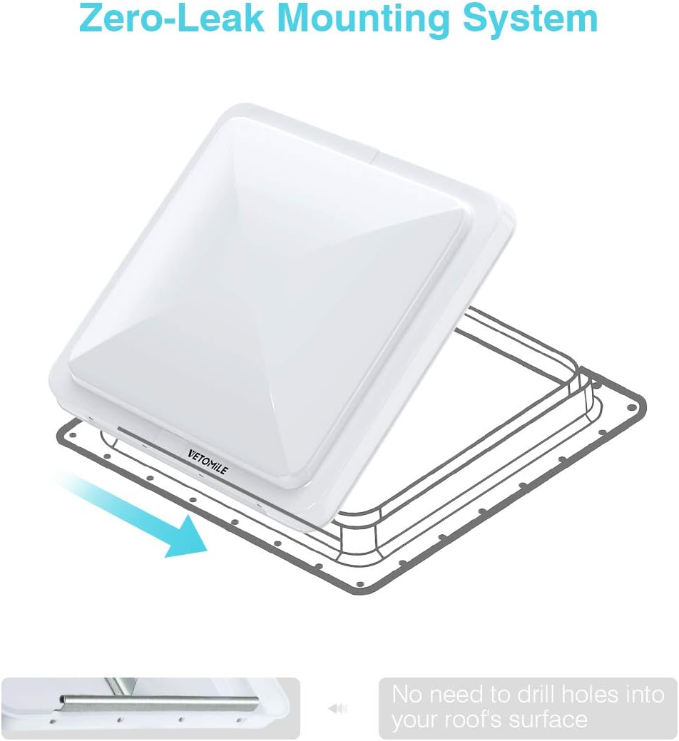 RV Roof Vent Lid Cover 14 inch White 2 Pack X76892