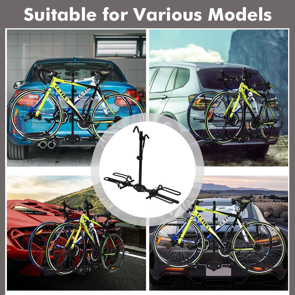 2-Bike Hitch Mount Rack Foldable Receiver I43118