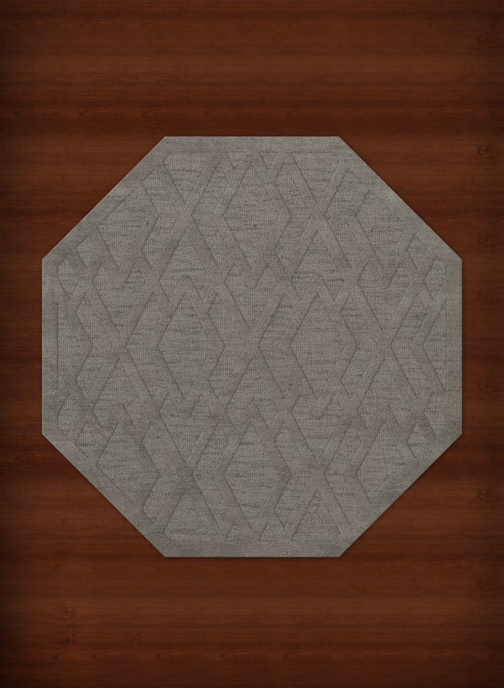 Silver Diamond Lines 8' x 8' Octagon Area Rug V76823