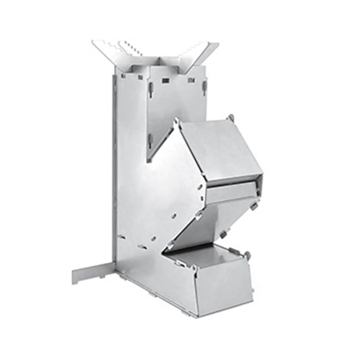 Outdoor Collapsible Wood Burning Detachable Portable Stainless Steel Rocket Camp Tent Q44396