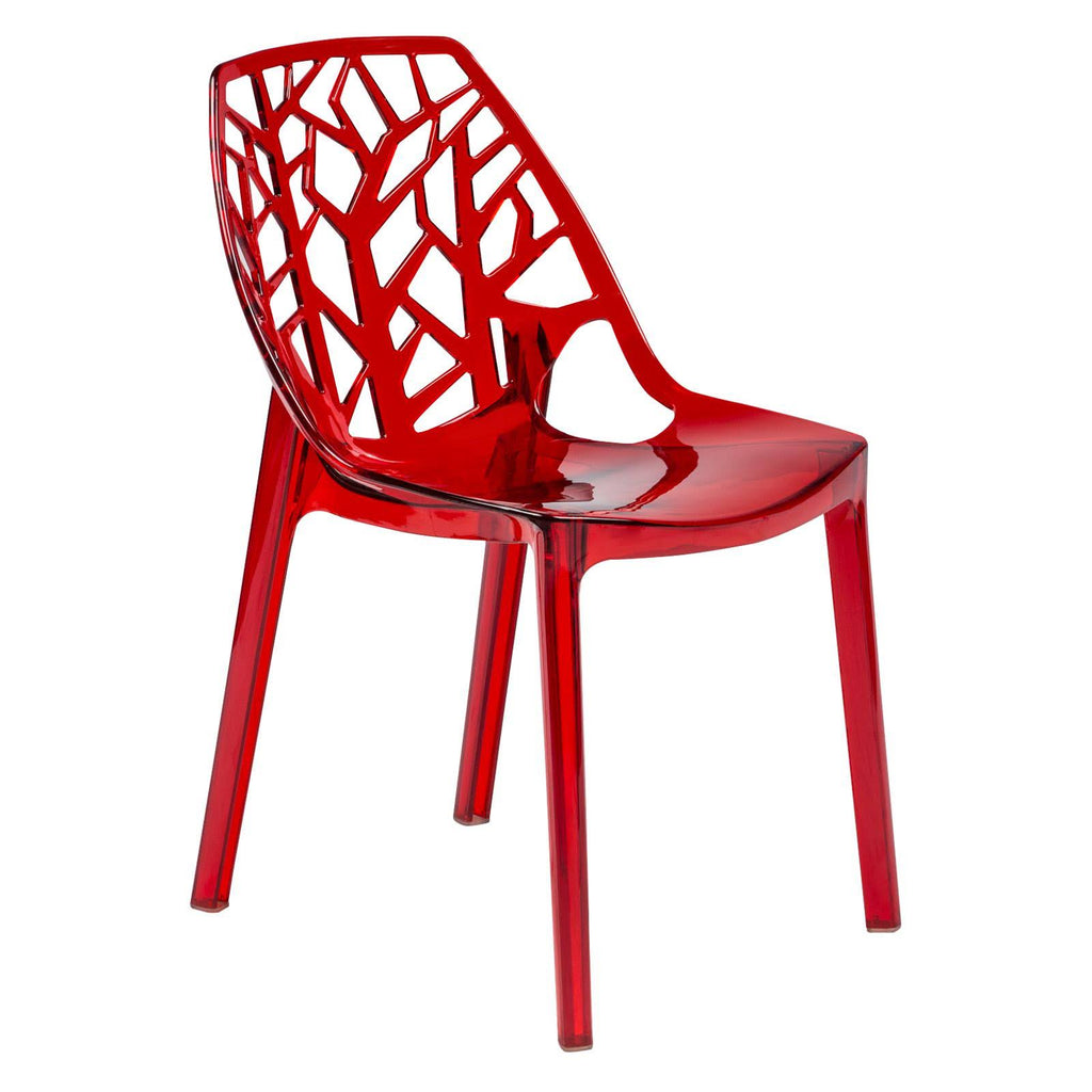Transparent Red Dining Chair, Set of 2 K95282