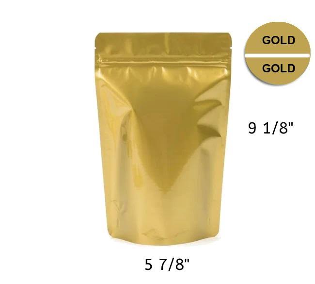 Gold Metallized Mylar Zipper Pouch 500 Count O388
