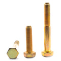 3/4x22-16 x 2x22 Fine Thread Grade 5 Hex Cap Screw Medium Carbon Steel Yellow Zinc Plated N935057