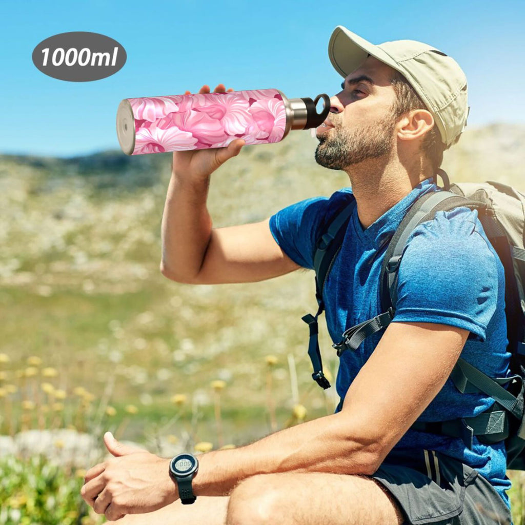 Pink Insulated Stainless Steel Water Bottle with Straw Lid 20 oz W4974