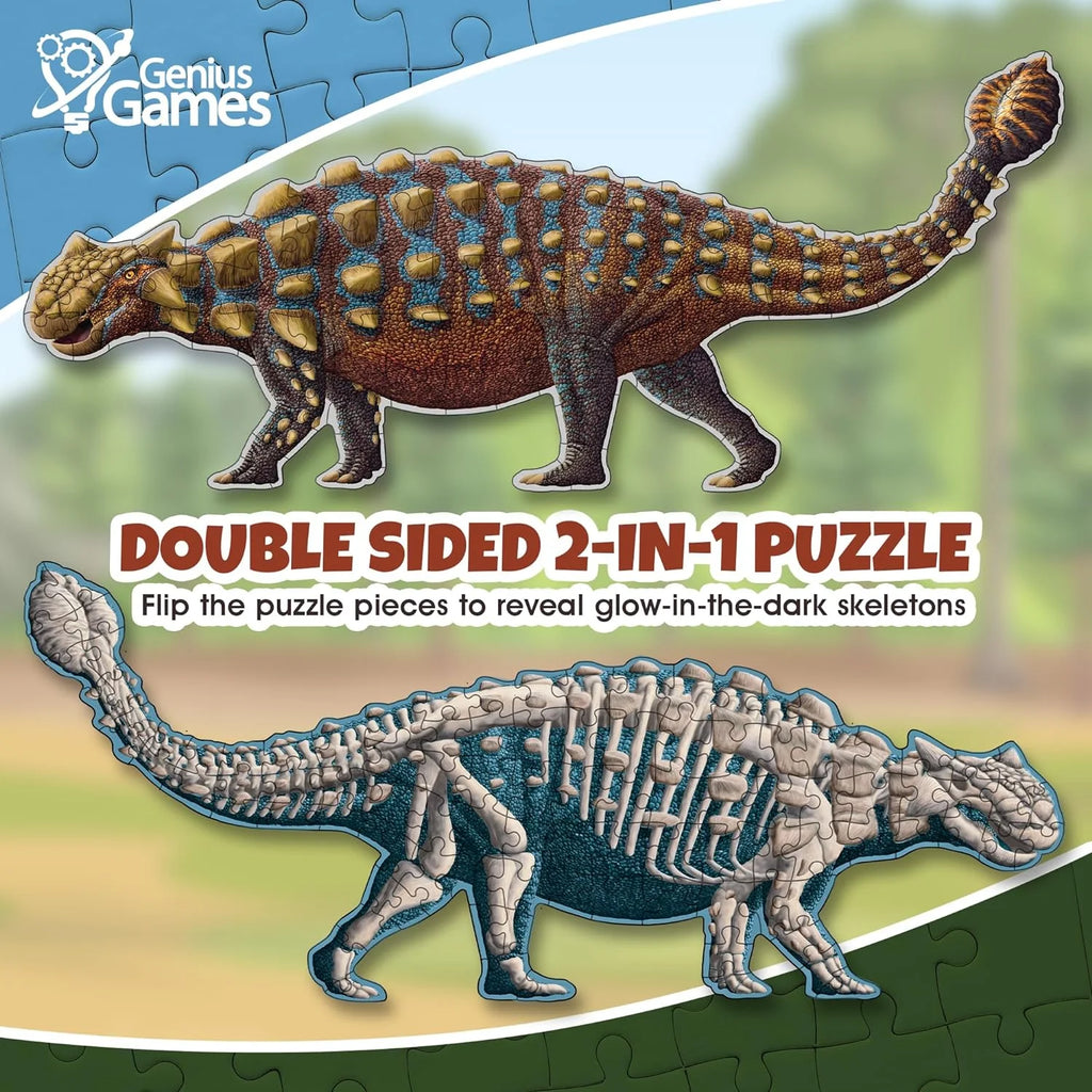 100-Piece Double Sided Glow-in-The-Dark Dinosaur Jigsaw Puzzle C93969
