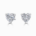 14K White Gold Heart Cut Diamond Stud Earrings T6140