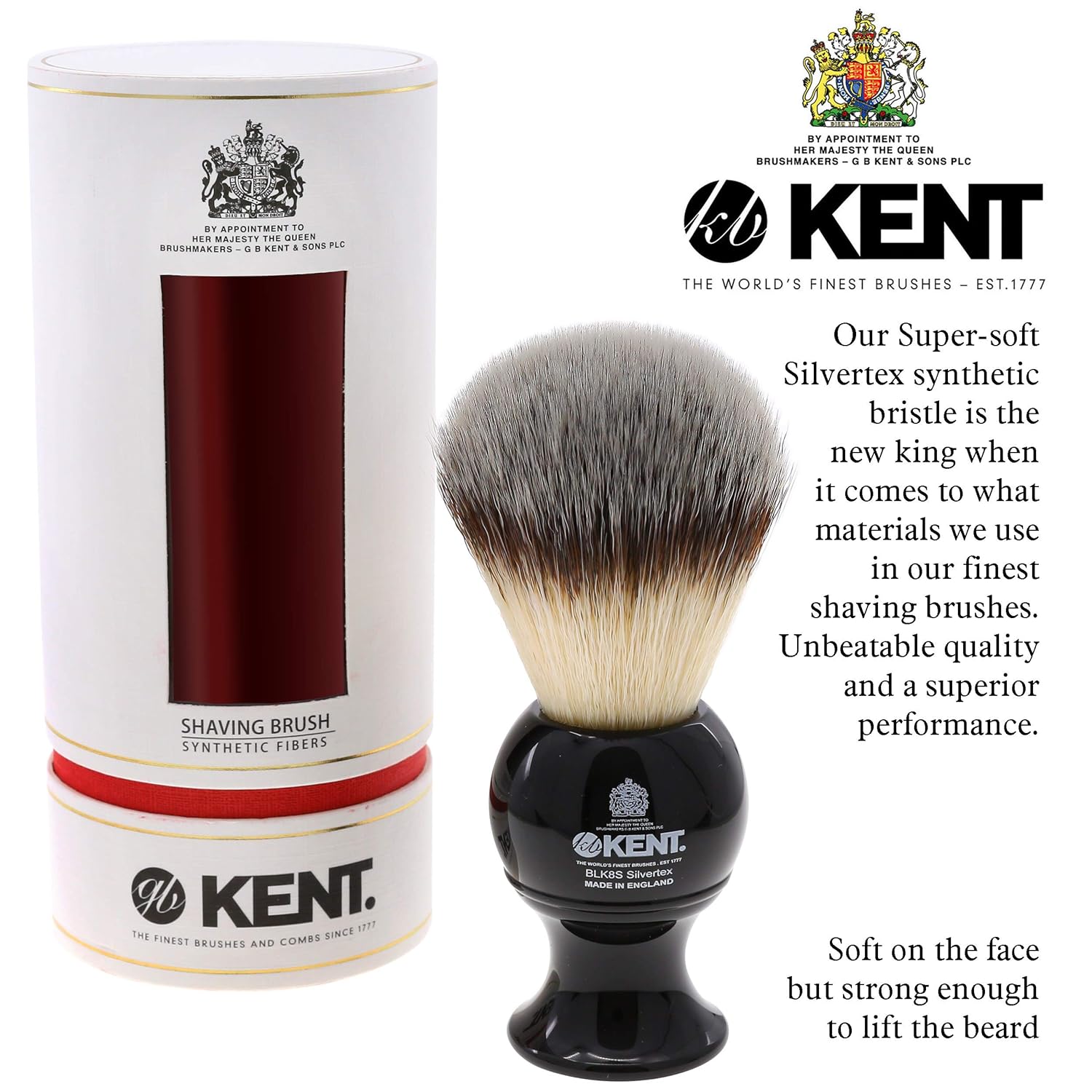 Shaving Brush with Synthetic Bristles and Resin Handle, Pack of 2 W42504