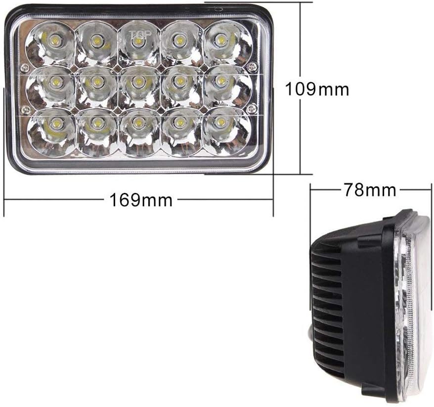 4X6" LED Headlights Sealed Beam Replacement Pack of 2 R465
