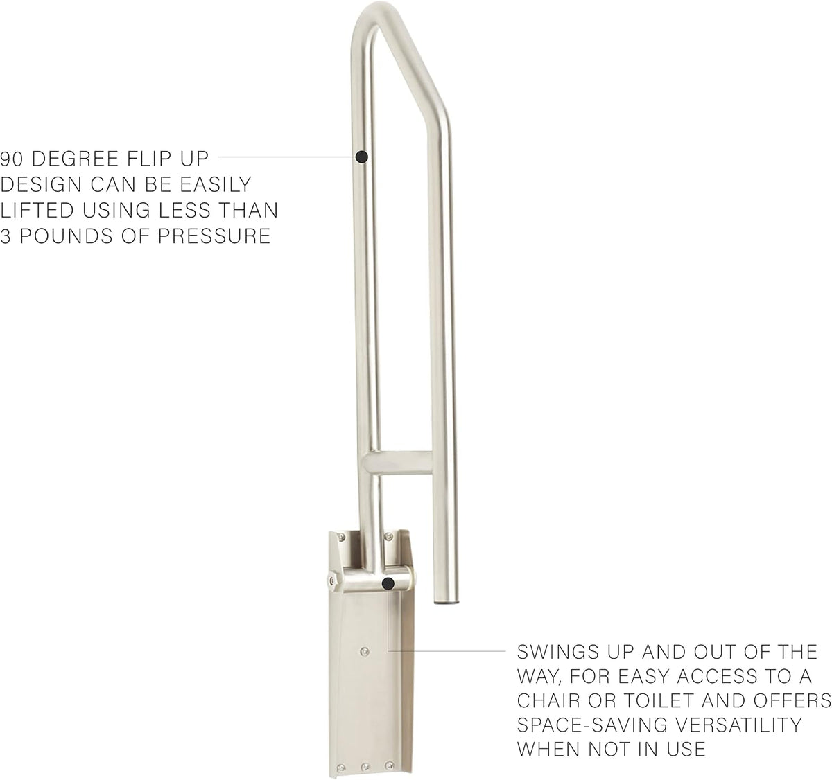 Satin Stainless Steel 30 inch Swing Up Grab Bar Y7360