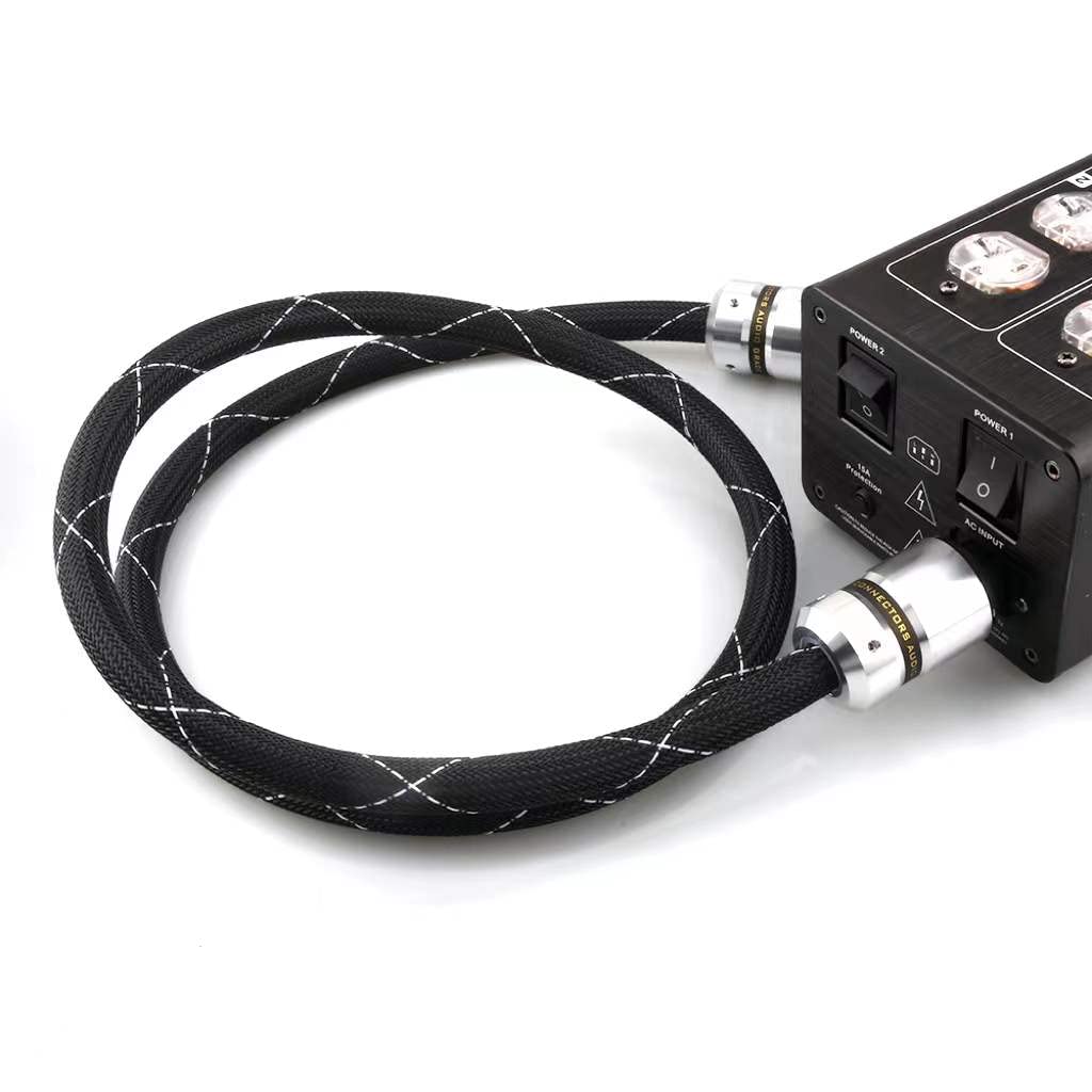 12AWG HiFi Power Cord 3-Prong Gold Plated Power Connectors AC Power Cable with US Plug + IEC 320 C15 Connector (2M / 6.56FT) B442522